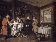 William Hogarth, Group painting fashionable marriage of the dead countess